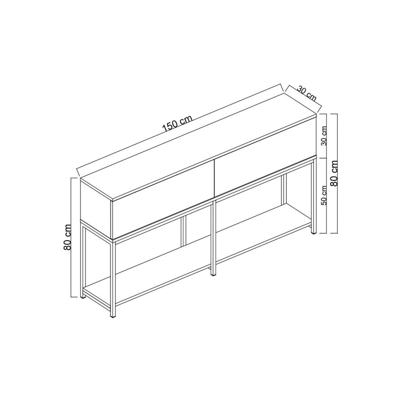 Adharsh 150cm Sideboard, White/Silver