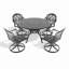 Ensemble de salle à manger 5 pièces en aluminium coulé résistant aux intempéries, comprenant 4 chaises pivotantes et une table ronde de 47,24 po avec cadre-295117452