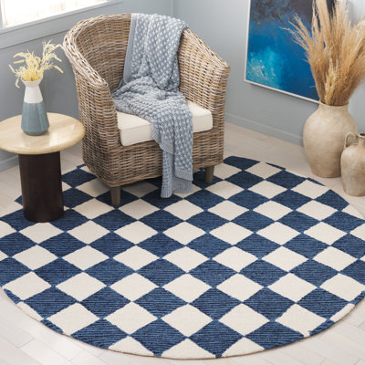 Ebony Hand Tufted Wool Pile Checkered Rug