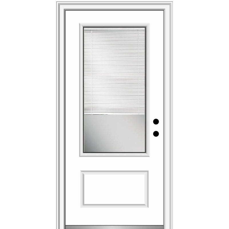 Porte d'entrée avant en fibre de verre apprêtée, S'ouvre à gauche vers l'intérieur