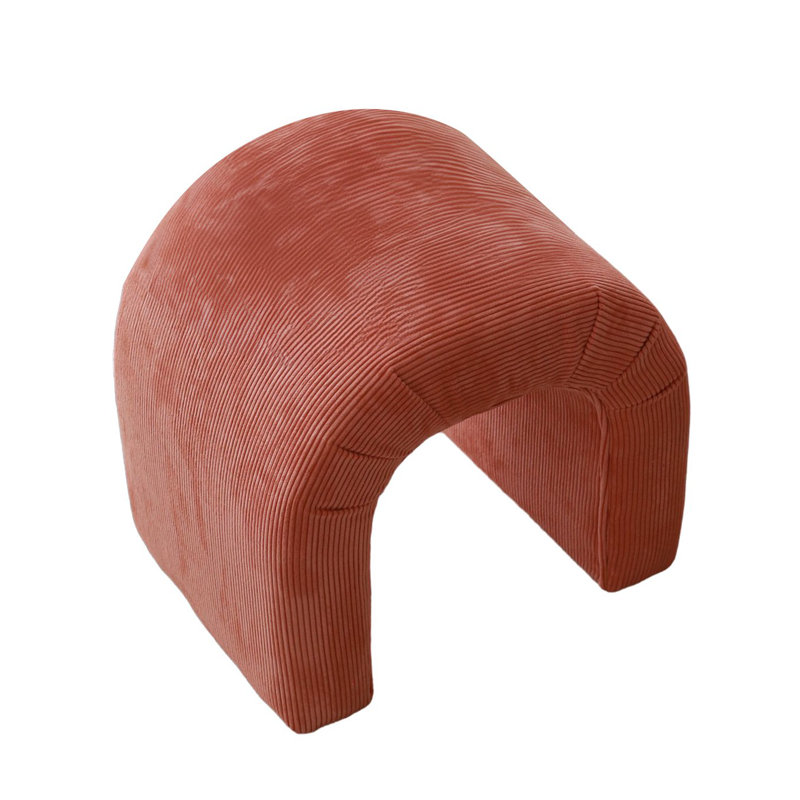 Zhiya Upholstered Ottoman, Coral