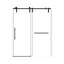 Portes de douche et de baignoire modernes sans cadre, verre transparent de qualité supérieure, design noir mat