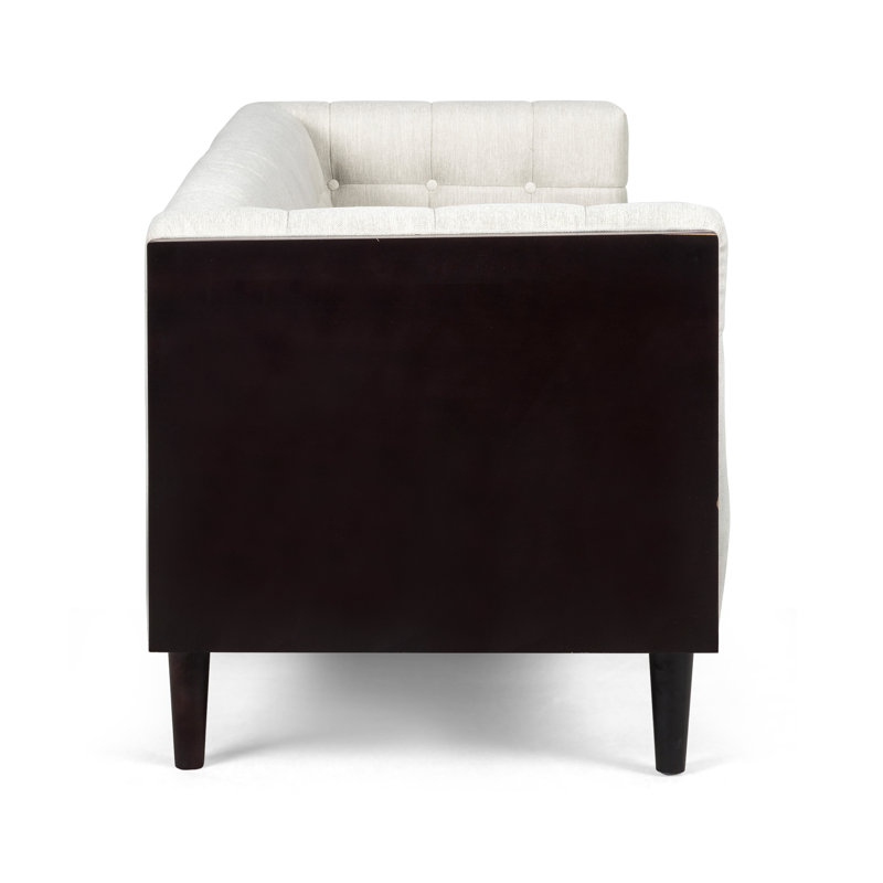 Davidjoe 89.75" Square Arm Sofa, Accent Sofa, Beige Polyester