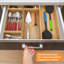 Tiroir Organisateur Boîte de rangement Salle de bain Salon Cuisine Bambou (15 po 6 po 2,5 po)