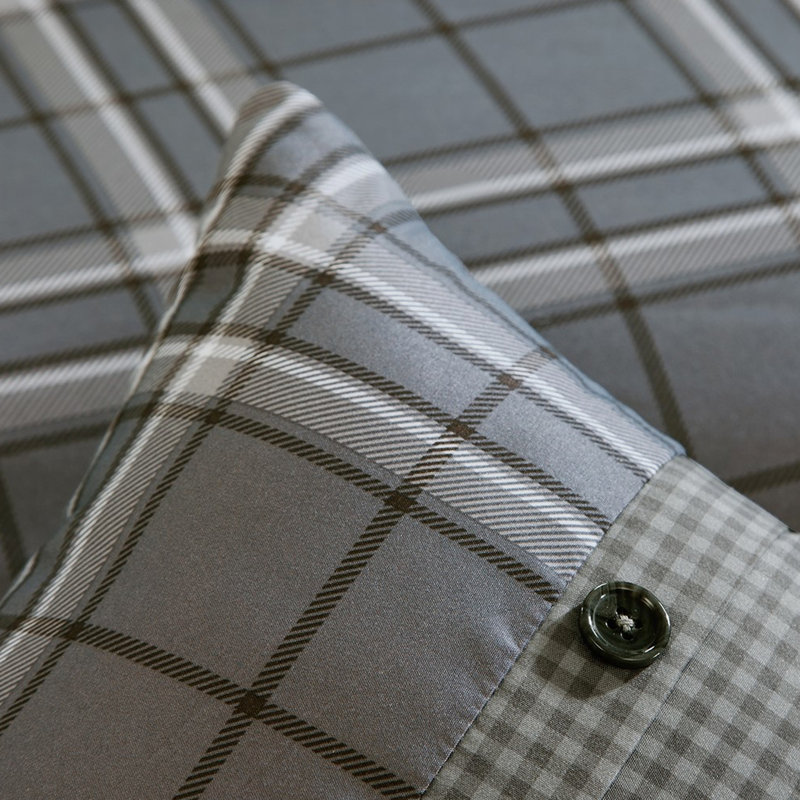 Multicolor Plaid Twin/Twin Xl Comforter With Pieced Modern Grey Pattern And Decor