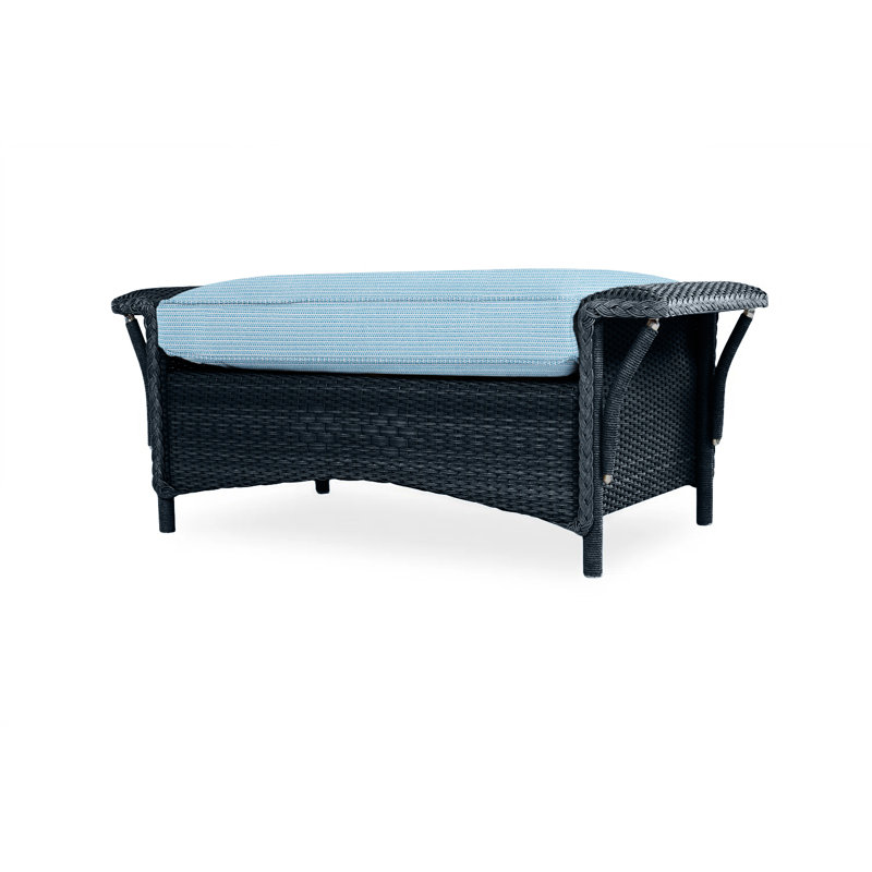 Nantucket Outdoor Ottoman, Botanic Willow, Ebony