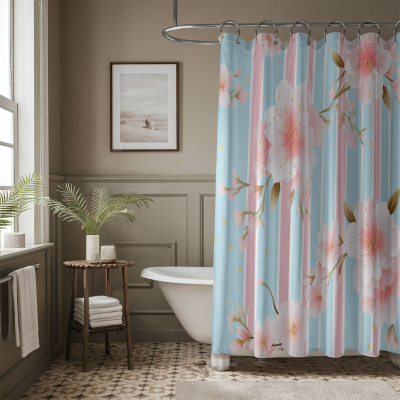 Cherry paire - rideau de douche 64 de qualité supérieure, H 74 po x l 71 po