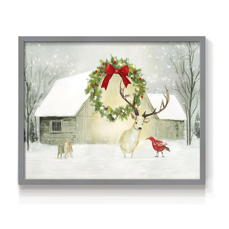 Art de Noël - CDXLIX - Reproduction encadrée - Restickable, H 11 po x l 14 po, Gris