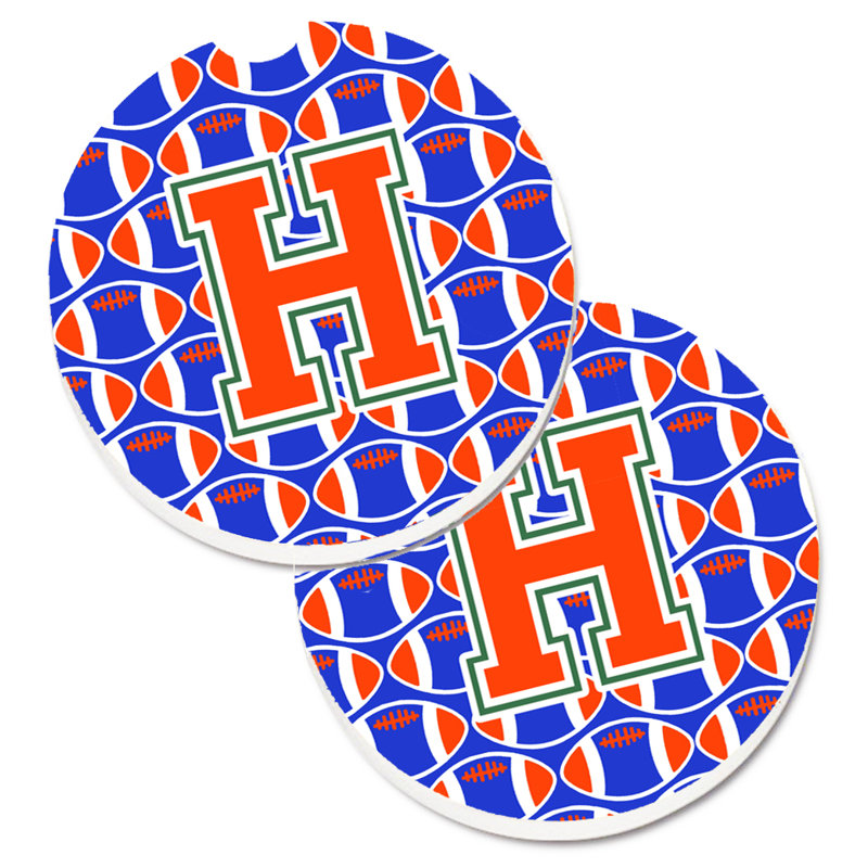 Sous-verre de football, H, Bleu / Orange