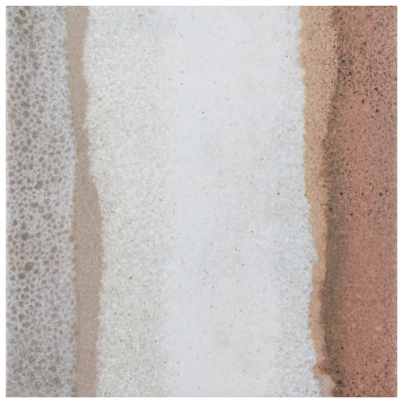 Matter Canvas 6" x 6" Porcelain Stone Look Floor and Wall Tile, Taupe/Red