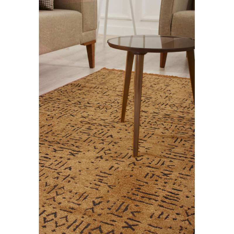 Crystallee Brown Moroccan Machine Made Cotton Polyester Non-Slip Area Rug, Rectangle 3 pi 3 po x 6 pi 7 po