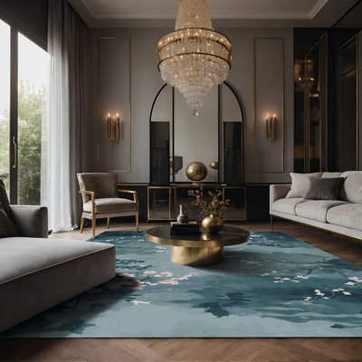 Tapis vert soyeux et moelleux