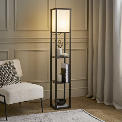 Lena Struttura 160cm Floor Lamp Wooden Shelves Floor Lamp in 4 Colours