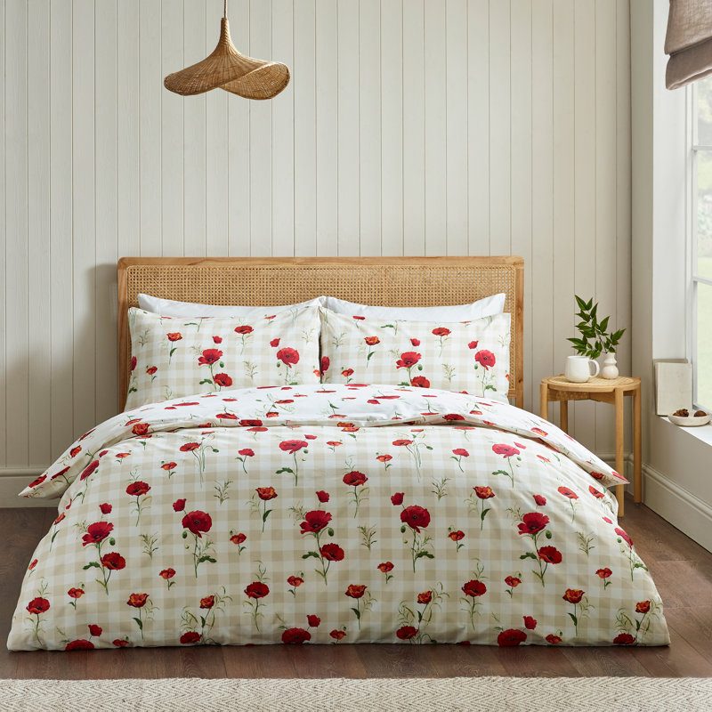 Poppy Floral Reversible Duvet Cover Set, Single