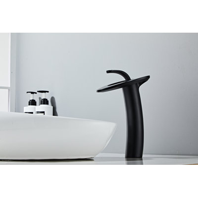 Single Hole Faucet Single-handle Love Shape Bathroom Faucet With Cover Plate With Drain Assembly -  Wovier, WF-MB-8253