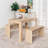 Modern Wooden Dining Bench, Rectangular Kitchen Bench Set Of 2 (Oak)-206658535