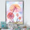 Décoration rose sur toile - Champignons roses à l'aube