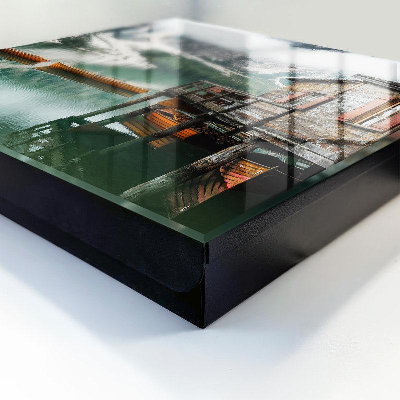 Key storage box, Opens to the left, 30x30x5, White, A picturesque mountain landscape with a lake, 