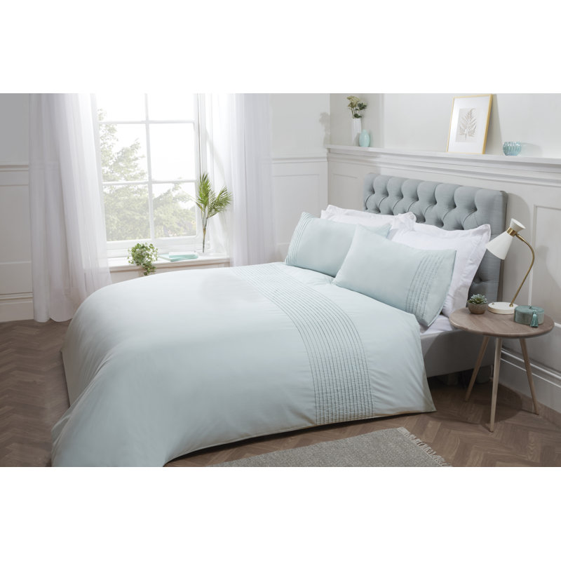 Carollou Polyester Solid Colour Duvet Cover Set with Pillowcases, Super King - 2 Standard Pillowcases