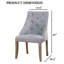 Chaise de salle à manger de style transitionnel 2 pièces avec garniture cloutée et dossier capitonné à finition argentée et grise