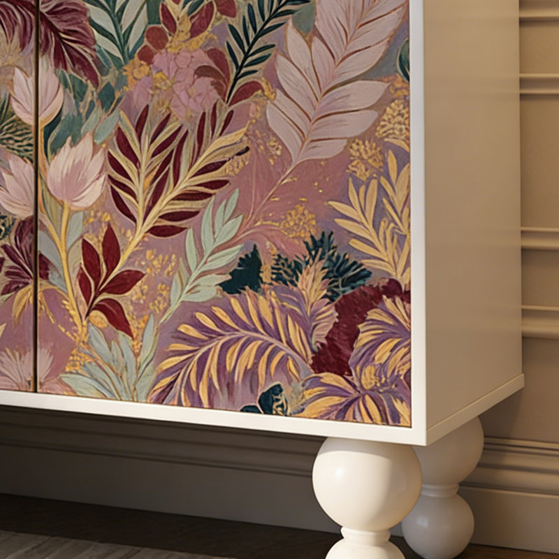 Armoire à chaussures Modern Floral, Ivoire ivoire