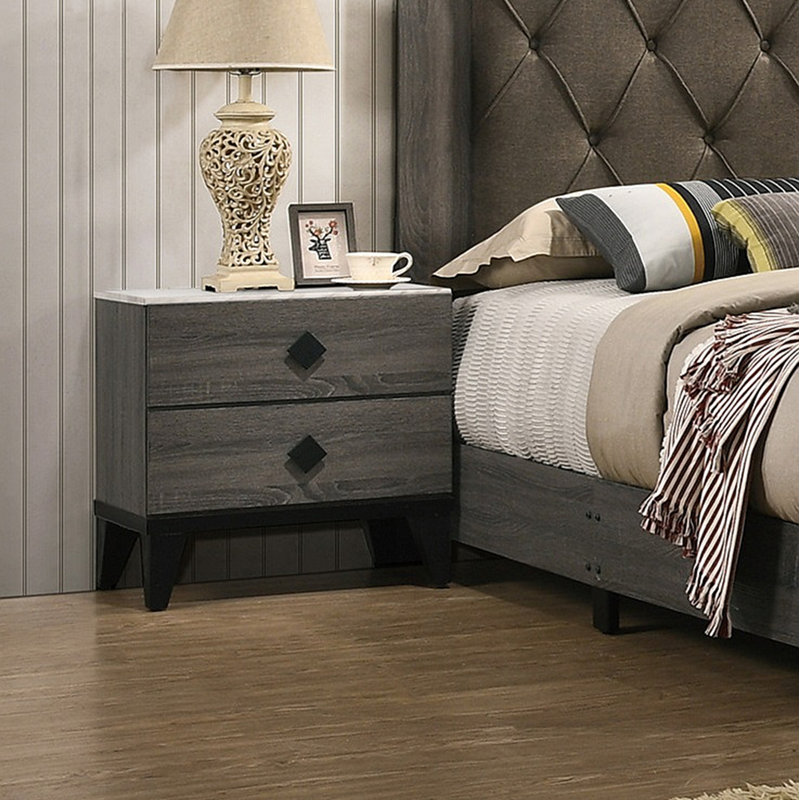 Table de chevet contemporaine, Gris