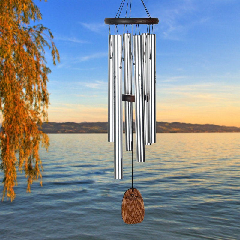Carillon Woodstock Chimes, H 24 po x l 5 po x P 5 po, Silver/Black