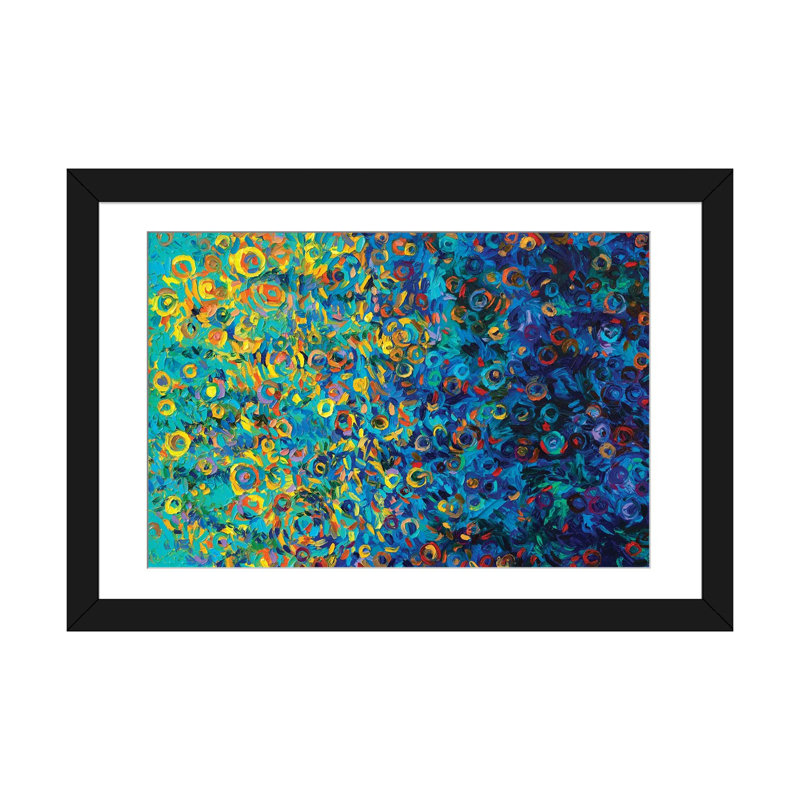«Beach Glass» par Iris Scott - impression sur toile tendue, H 16 po x l 24 po x P 1 po, Papier d'art encadré noir, Blanc