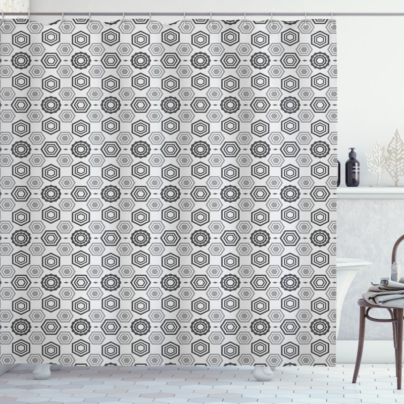 Shower Curtain with Hooks Included, 75"H x 69"W