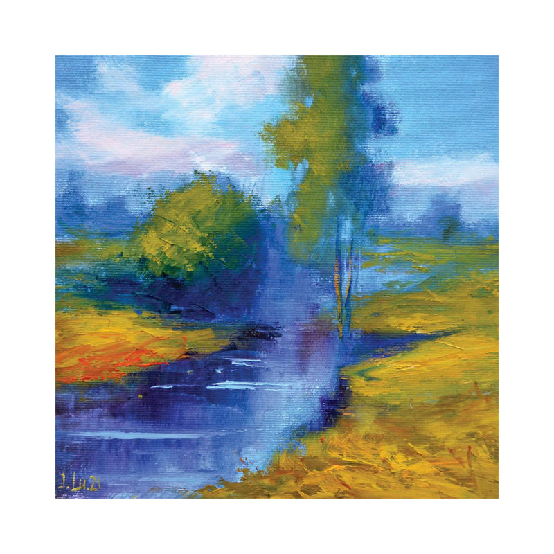 A Rural Landscape by Elena Lukina - Gallery-Wrapped Canvas Giclée on Canvas, Wrapped Canvas, 30.48 cm H x 30.48 cm W