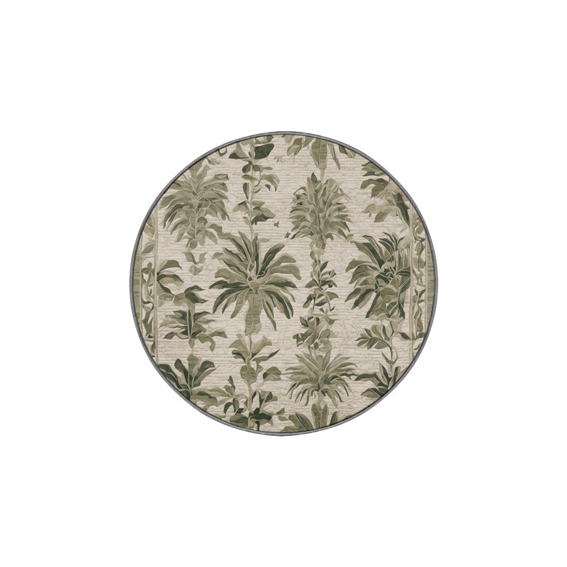 Tapis brun soyeux et moelleux, Rond 8 pi
