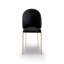 Chaises de style moderne 2 pièces en tissu de velours et pieds en métal recouverts de tissu doré-412544409