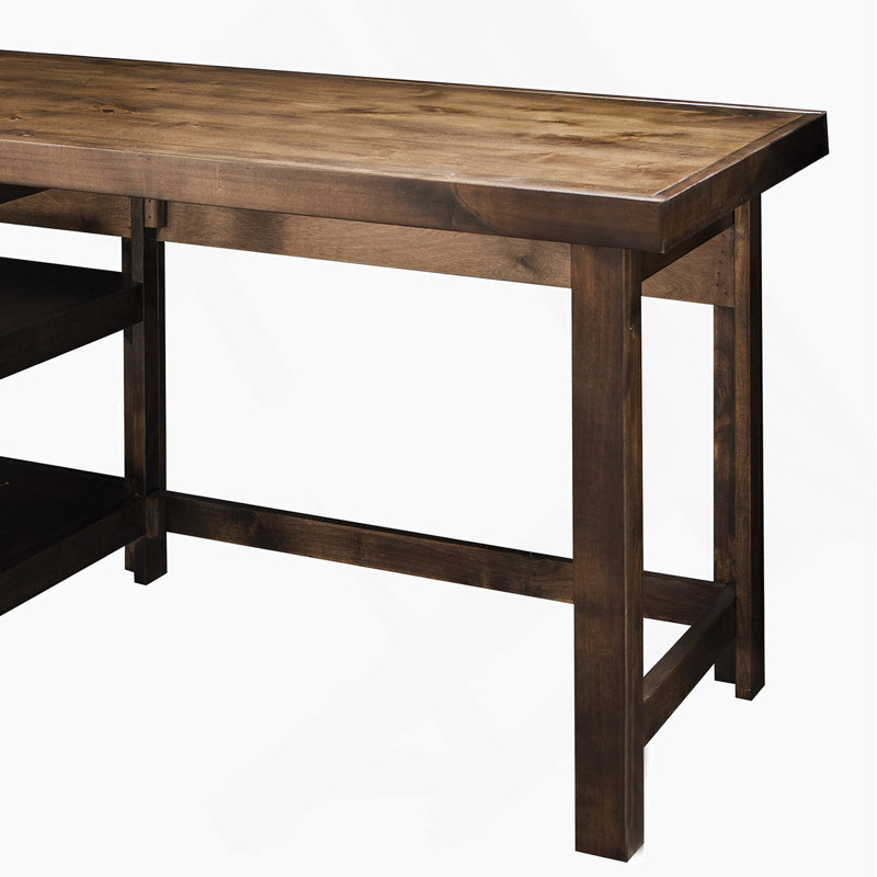 Bureau de travail Bridgevine Home Sausalito 60 po, aucun assemblage requis, finition whisky