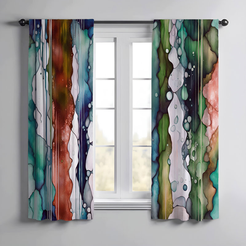 Paire de rideaux semi-transparents en polyester Earlyne, L 20 po x L 52 po