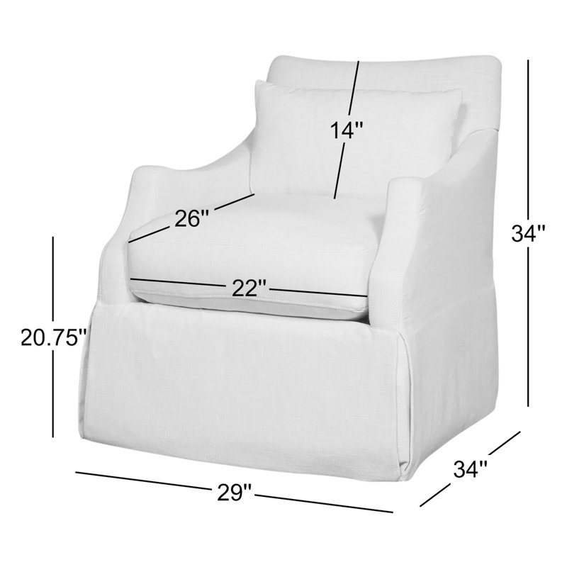 Margaux Swivel Armchair, Paxton Sand