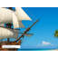 Pirate Ship Wall Mural Peel and Stick Wallpaper, Treasure Island Nautical Wall Decal for Kids Room, Bedroom and Playroom, 65"W x 96"H-12521484