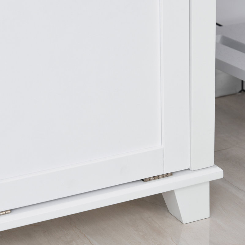 Bathroom Storage - Tilt-Out Laundry Sorter Cabinet, White Ample Room For Towels & Accessories Material, Long-Lasting Toppling 30"W 16.19"D 27.5"H Cabinet Tilt Out Plentiful Space , -Blocking Material