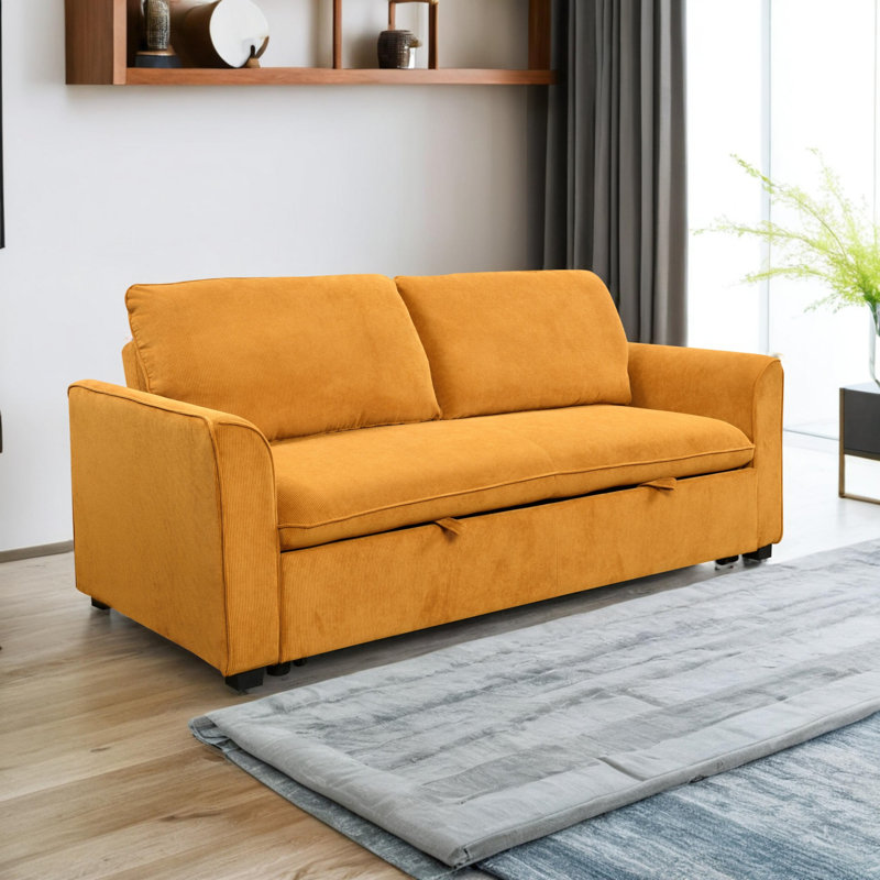 Tekeyla 78'' Firm Square Arms Sleeper Sofa 3 in 1 Convertible  Queen Size Sleeper Sofa Bed with Pull Out Bed