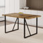Table de salle à manger rectangulaire de 55 po Vesta, plateau de table en grain de bois industriel avec base traîneau en métal robuste pour la cuisine et la salle à manger-415338482-422382838
