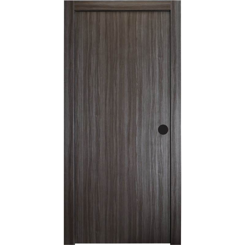 Palladio 79.375'' Solid + Manufactured Wood Flush without Installation Hardware Kit Prehung Door, Gray Oak, 32" x 80"