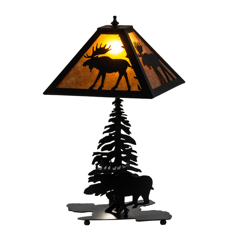 Lampe de table noire 21 po Deasia, Amber