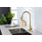 Kitchen Faucets With Pull Down Sprayer, Kitchen Sink Faucet With Pull Out Sprayer, Fingerprint Resistant, Single Hole Deck Mount, Single Handle Copper Kitchen Faucet-116628686
