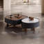 Table basse moderne avec pierre et bois
