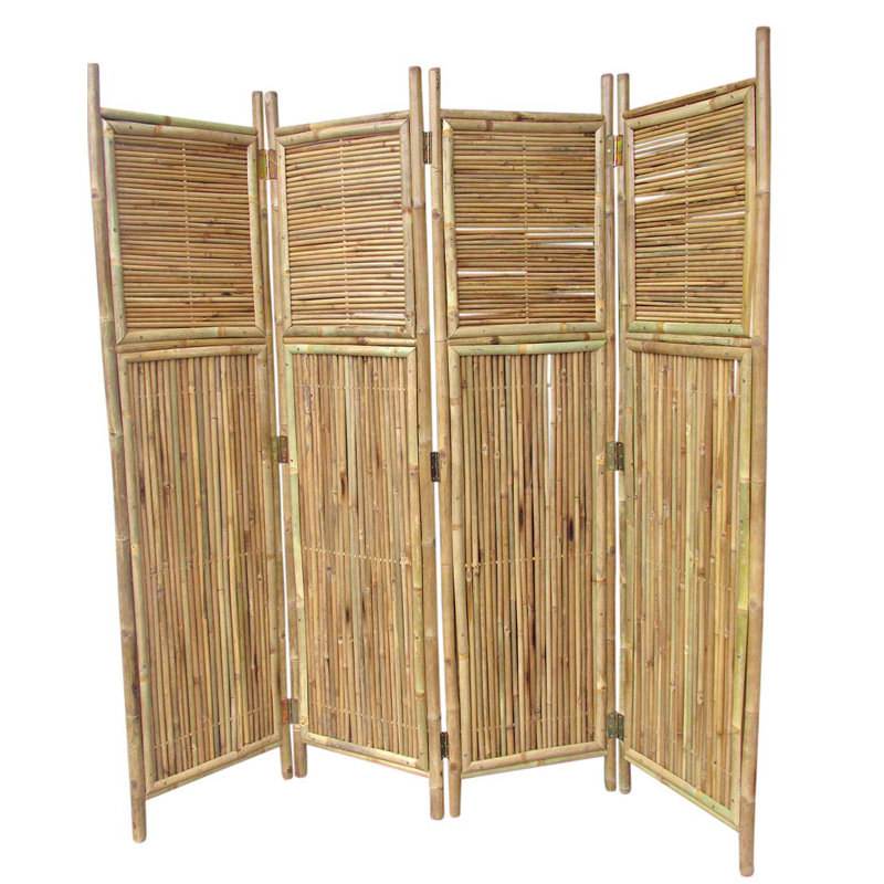 Paravent 4 panneaux en bambou, l 96 po x H 48 po, H 72 po x l 72 po x P 2 po