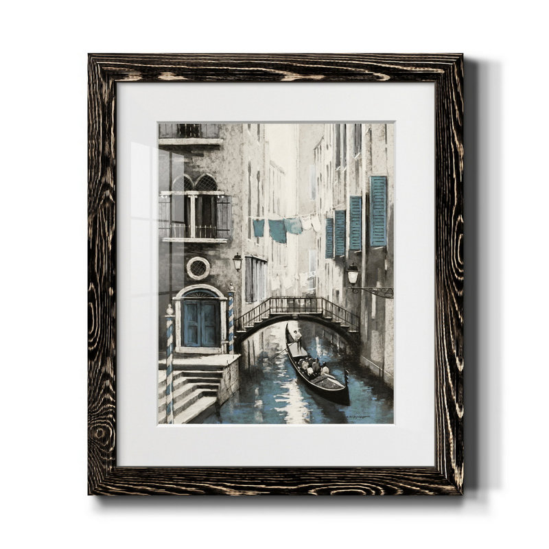 Venise I - reproduction d'art, H 24 po x l 18 po x P 1,5 po, Black Framed Paper, Blanc