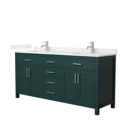 Beckett 72" Freestanding Double Bathroom Vanity with Quartz Top