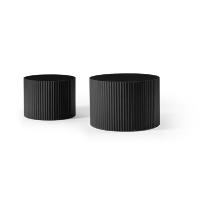 Ensemble de 2 tables gigognes, ensemble de tables basses en MDF pour / aire de loisirs, noir (même SKU: W876P252128) | Cadre en panneau de fibres à densité moyenne | Ensemble de 2 | Ensemble de tables gigognes | Noir mat