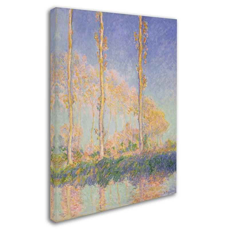 « french poplars », reproduction sur toile tendue, H 19 po x l 14 po