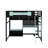 Full Size Wood Loft Bed With Desk, Shelves, LED Lights, USB Ports And Pegboard-1549960046