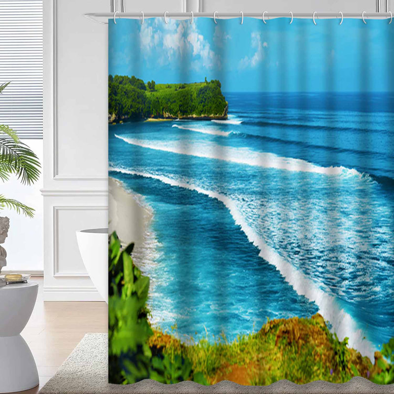 Rideau de douche avec 12 crochets Nature Paradise, L 72 po x l 72 po